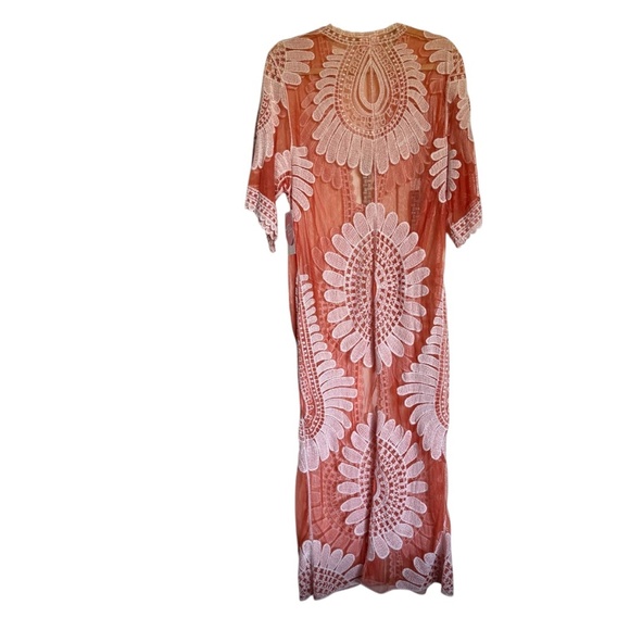 NWT Siren Lily Maternity Sheer Embroidered Kimono Duster Cover Up Size Large - Picture 6 of 12